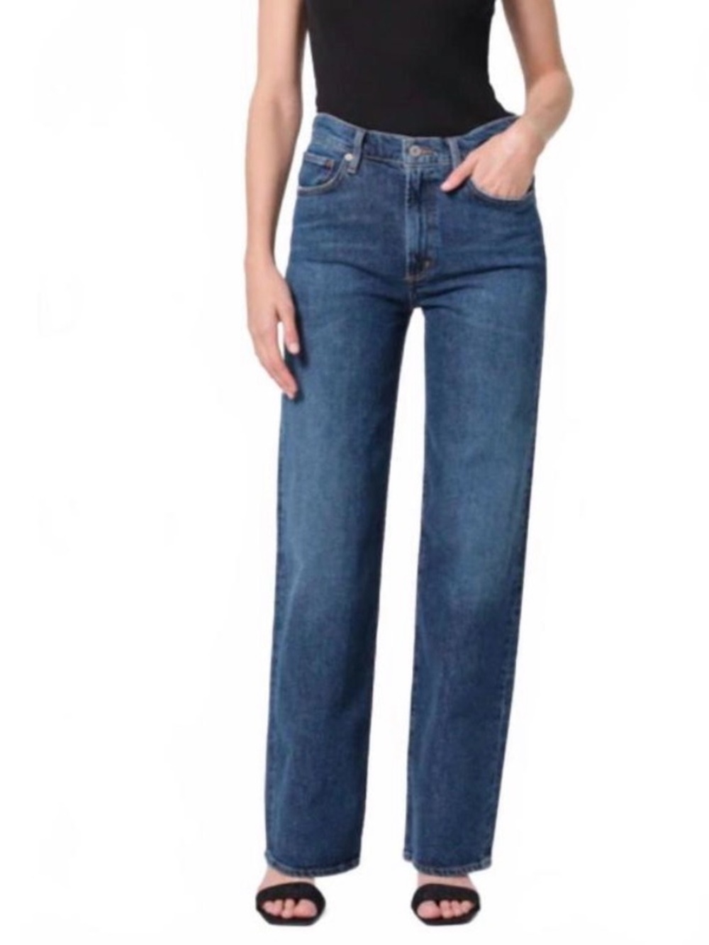 NEW AGOLDE Harper Jean Women’s Size 25 High Rise Relaxed Straight Leg Echo Denim